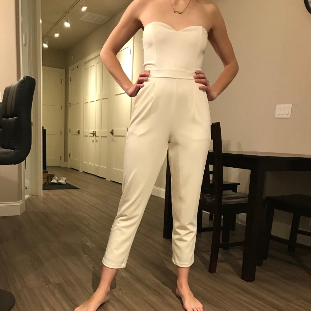 Strapless Sweetheart Neckline Jumpsuit